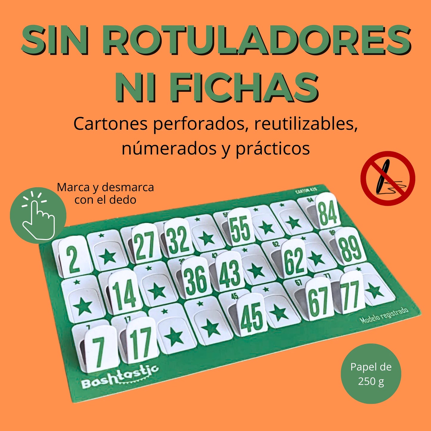 Cartones troquelados bingo pack 1008 color verde