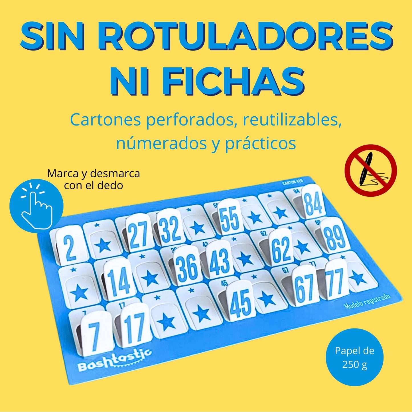 Cartones de Bingo Troquelados – Pack de 504 Unidades (Azul)