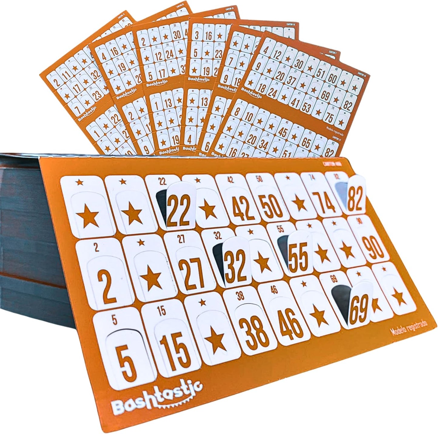 Cartones de Bingo Troquelados  – Pack 162 Unidades (Naranja)