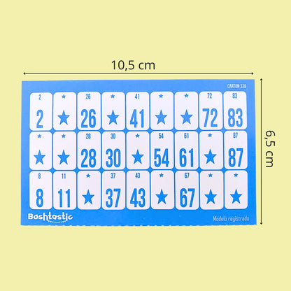 Cartones de Bingo para Tachar - Pack de 504 Unidades (Azul)