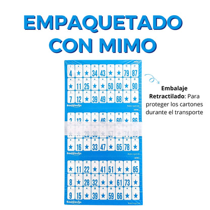 Cartones de Bingo Troquelados – Pack de 1008 Unidades (Azul)