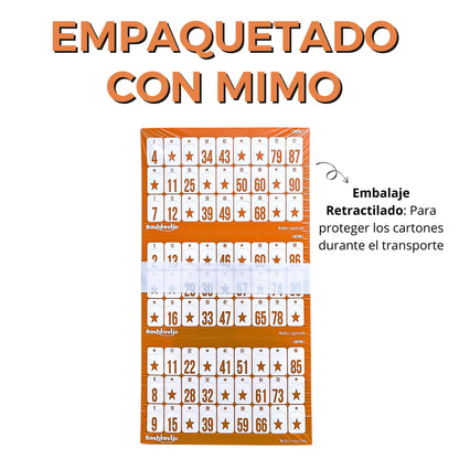 Cartones de Bingo Troquelados – Pack 1008 Unidades (Naranja)