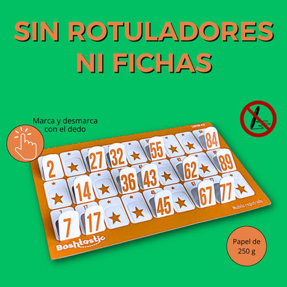 Cartones de Bingo Troquelados – Pack 1008 Unidades (Naranja)