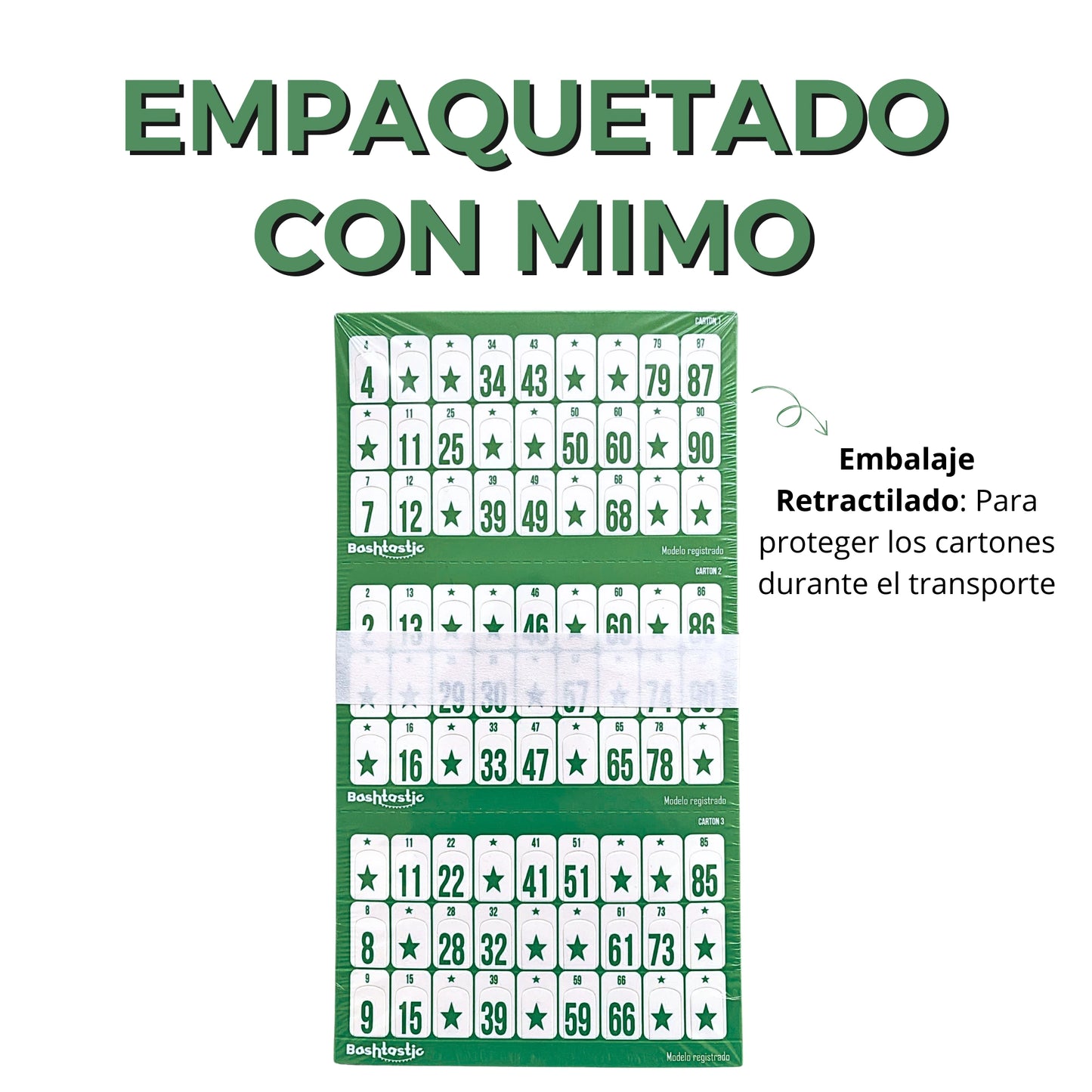 Cartones de bingo troquelados pack 1008 color verde