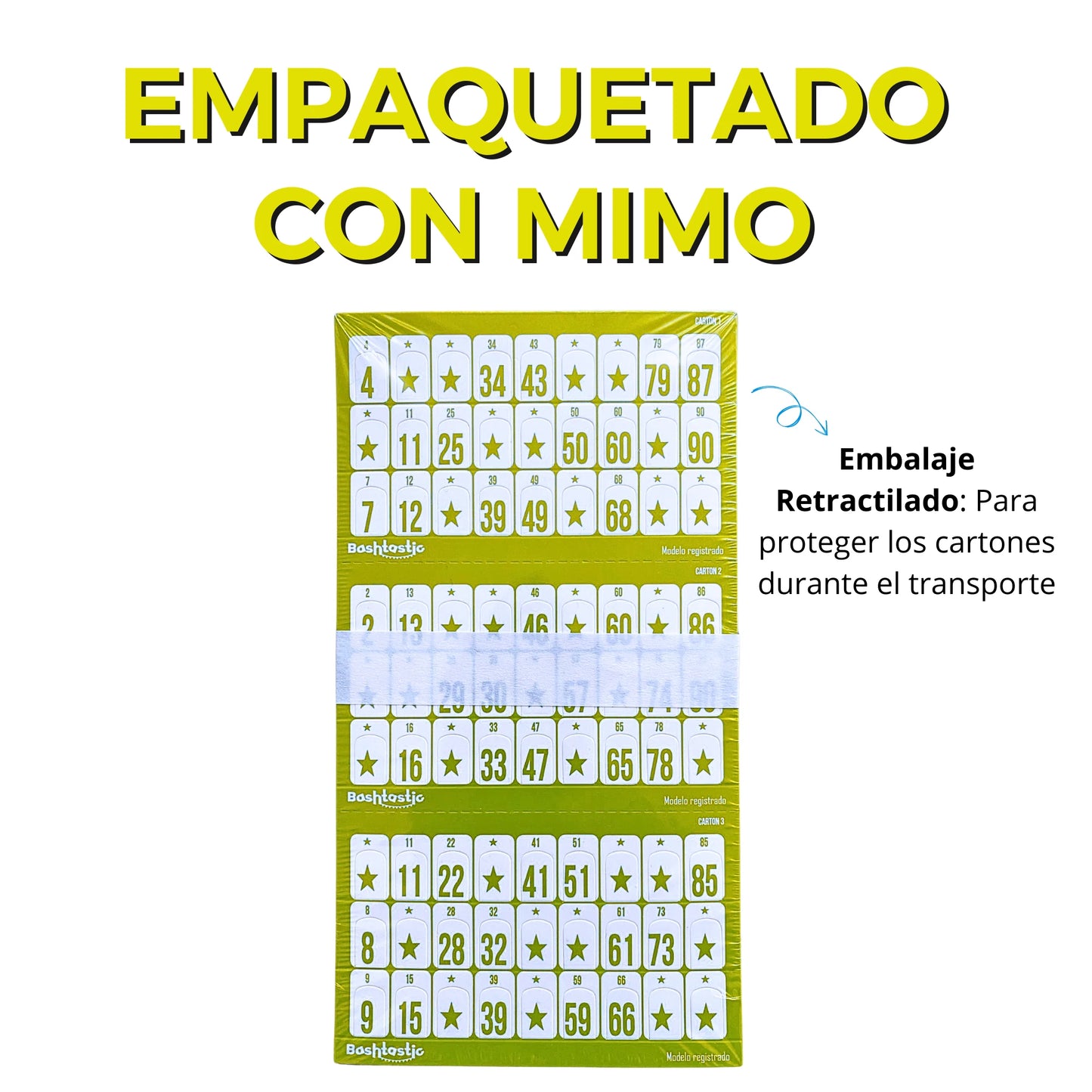 Cartones de Bingo Troquelados – Pack 504 Unidades (Amarillo)