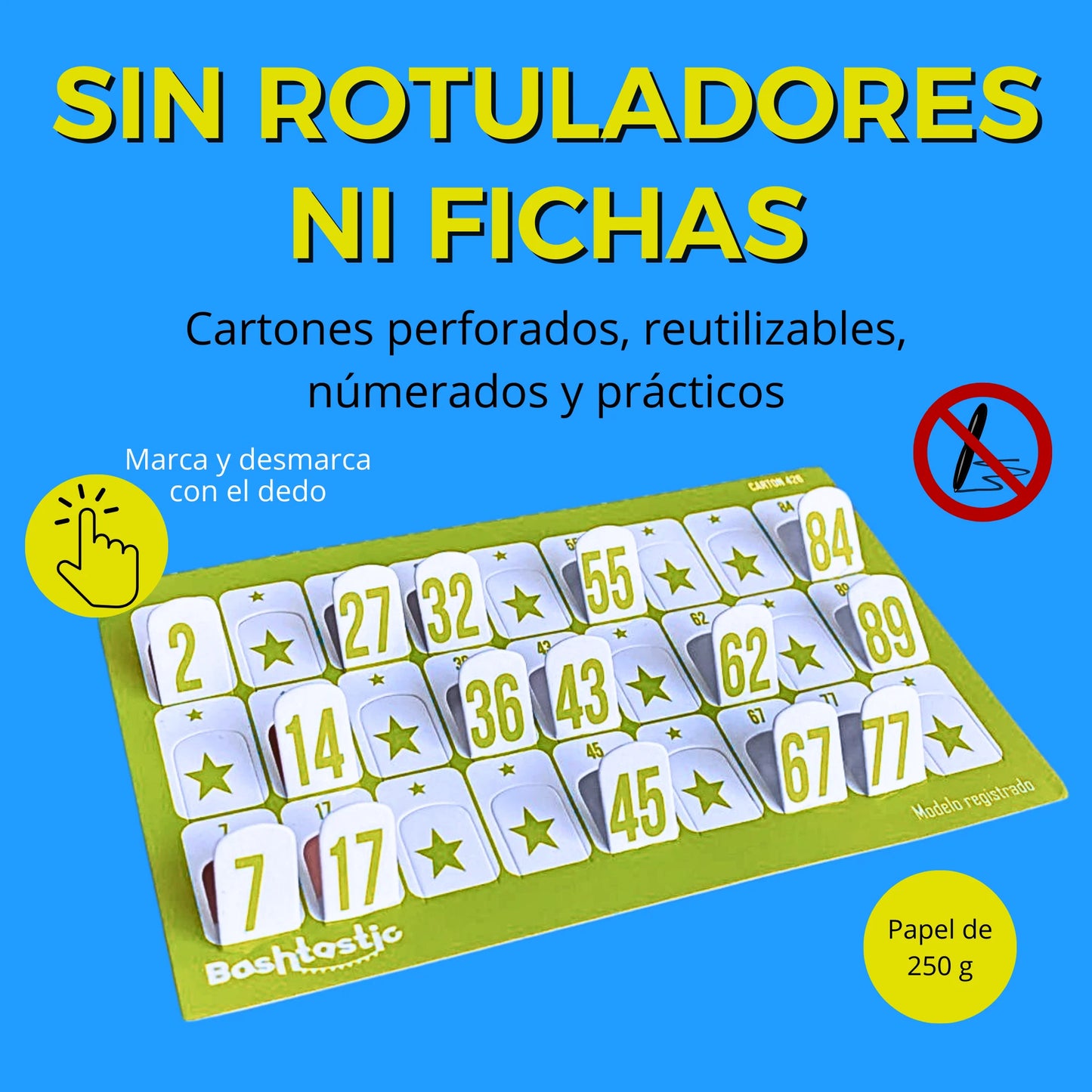 Cartones de Bingo Troquelados – Pack 504 Unidades (Amarillo)