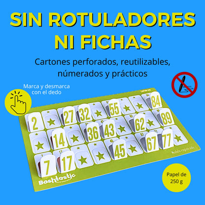 Cartones de Bingo Troquelados – Pack 504 Unidades (Amarillo)