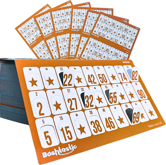 Cartones de Bingo Troquelados – Pack 504 Unidades (Naranja)