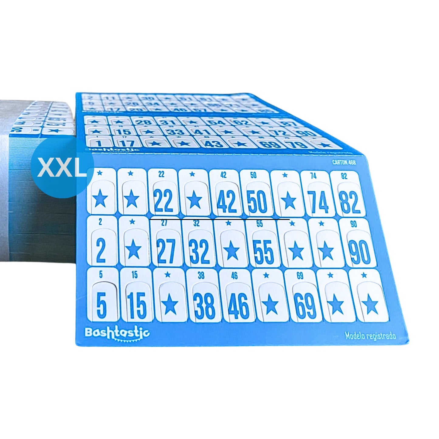 Cartones de Bingo Troquelados XXL – Pack 102 Unidades (Azul)