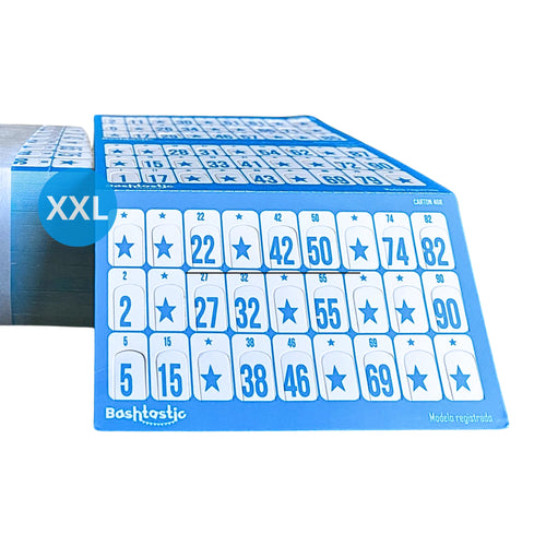 Cartones de Bingo Troquelados XXL – Pack 102 Unidades (Azul)