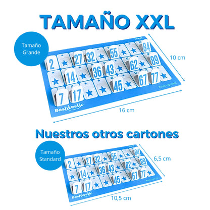 Cartones de Bingo Troquelados XXL – Pack 102 Unidades (Azul)